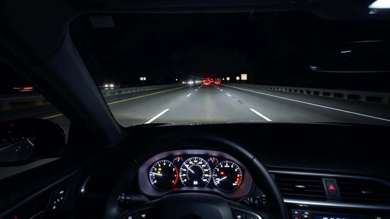 実車検証での夜間照射の比較